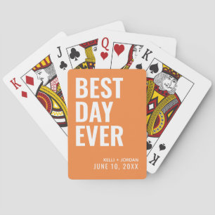 Jeu De Cartes Orange Meilleur Jour Jamais Mariage Jouer Des Cart