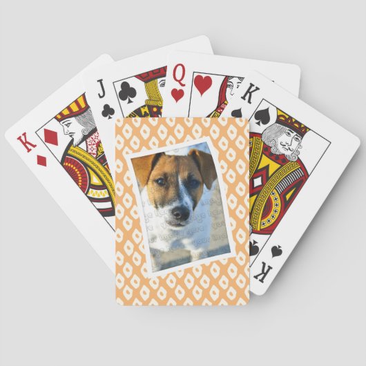 Jeu De Cartes Orange Ocelot Motif cadre photo personnalisé (dos)