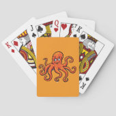 Jeu De Cartes Orange Octopus Cartoon Ocean Sea Creature (dos)