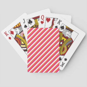 Jeu De Cartes Orange Rose Blanc Rayé