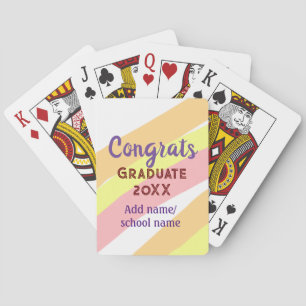 Jeu De Cartes Orange rouge jaune diplômé félicitations boho rétr