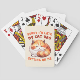 Jeu De Cartes Orange Tabby Chat - Désolé, je suis en retard
