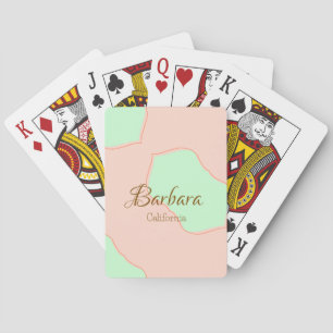 Jeu De Cartes Orange vert pastel bohème ajouter nom lieu rustiqu