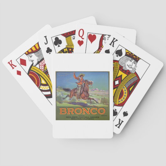 Jeu De Cartes 'Oranges Bronco', v.1900 (litho couleur) (dos)