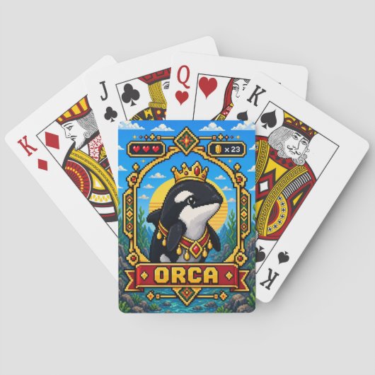 Jeu De Cartes Orca Retro 8-Bit Pixel Art (dos)