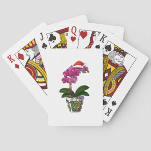 Jeu De Cartes Orchidée papillon de Noël Phalaenopsis Lumières de