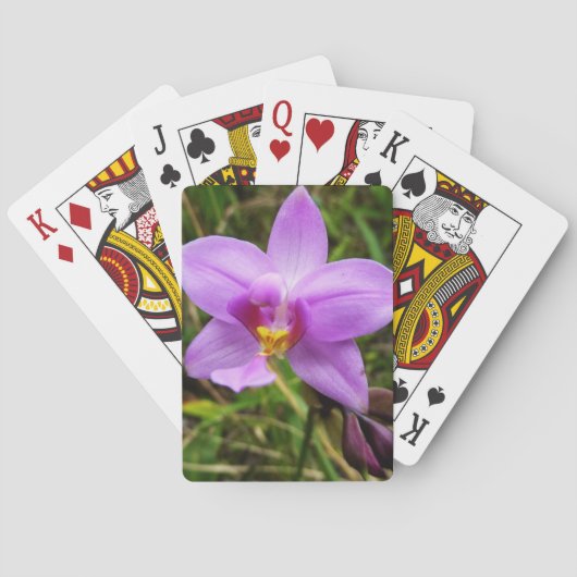 Jeu De Cartes Orchidée tropicale violette sauvage (dos)