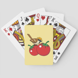 Jeu De Cartes Organic lover Sparrow Eating Red Tomato