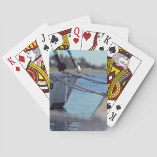 Jeu De Cartes Orienté en bois, plusieurs bateaux noués à un