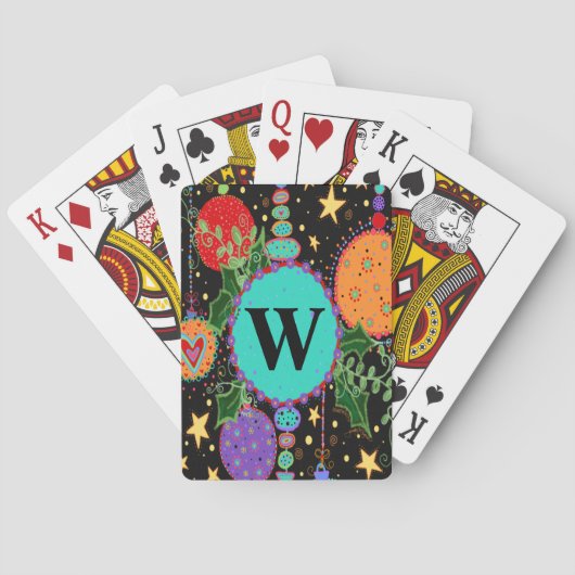 Jeu De Cartes Ornement de Noël monogrammé "Inspirivité" (dos)