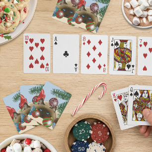 Jeu De Cartes Ornement de sapin de Noël Chat siamois Drôle
