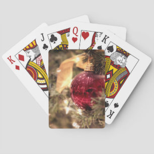 Jeu De Cartes ornement de sapin de Noël rouge festif