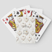 Jeu De Cartes Ornements coeurs gris crème Chic (dos)