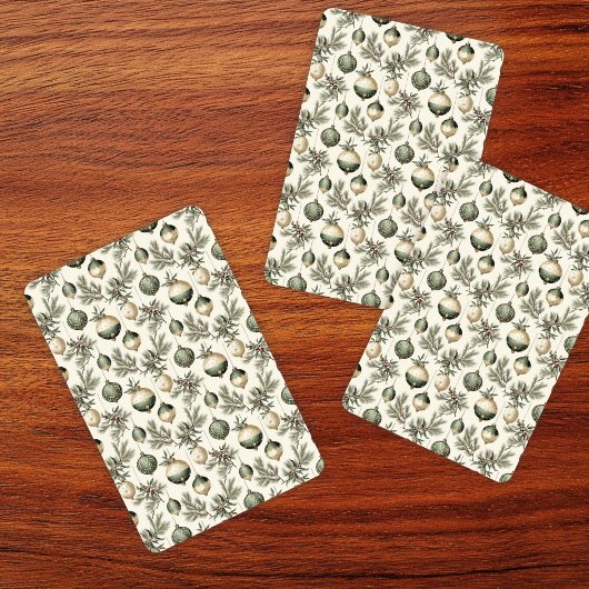 Jeu De Cartes Ornements de Noël Sage Green et Gold