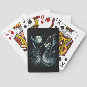 Jeu De Cartes Orque de minuit vintage Orca Lune 90 Killer Whale