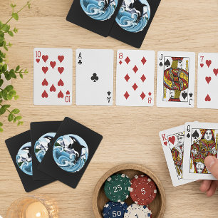 Jeu De Cartes Orque Majestueux Baleine Tueuse Vagues Bleues Océa