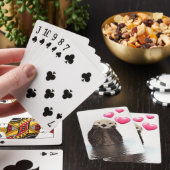 Jeu De Cartes Otter mignonne avec Coeurs d'Amour Rose (In Situ)