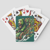 Jeu De Cartes Ours Animés à bord d'une voiture verte (dos)