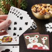 Jeu De Cartes Ours blanc avec nez rouge, bouche et oreilles (Pèr (In Situ)