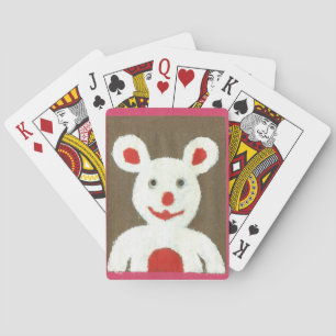 Jeu De Cartes Ours blanc avec nez rouge, bouche et oreilles (Pèr