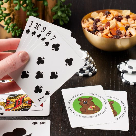 Jeu De Cartes Ours Brown Avec Crème Glaciaire