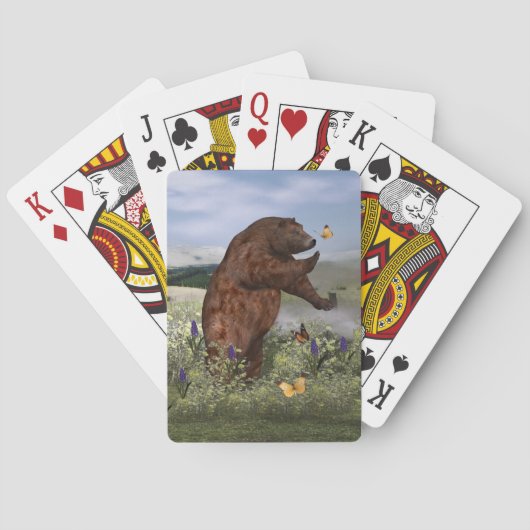 Jeu De Cartes Ours Brown dans un champ (dos)