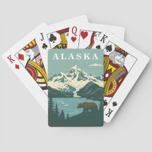 Jeu De Cartes Ours Brun Rétro de Voyage en Alaska