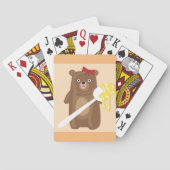 Jeu De Cartes Ours de miel adorable avec cuillère et cabot rouge (dos)