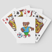 Jeu De Cartes Ours de soccer jouant au football en tenue sportiv (dos)