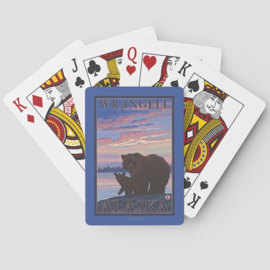 Jeu De Cartes Ours et CUB - Wrangell, Alaska (dos)