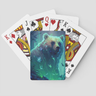 Jeu De Cartes Ours Gizzly Portrait animal Peinture Faune
