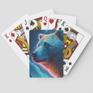 Jeu De Cartes Ours Gizzly Portrait animal Peinture Faune
