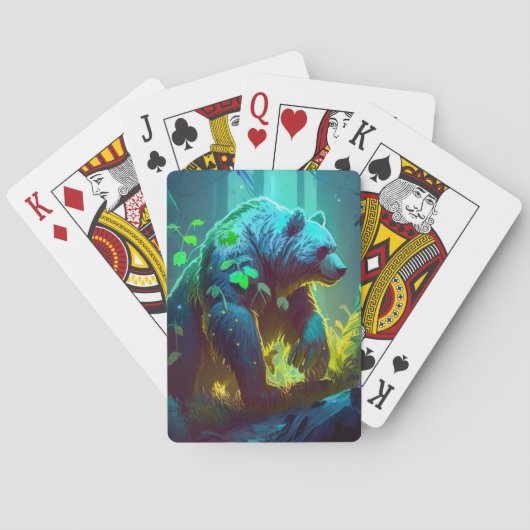 Jeu De Cartes Ours Gizzly Portrait animal Peinture Faune (dos)