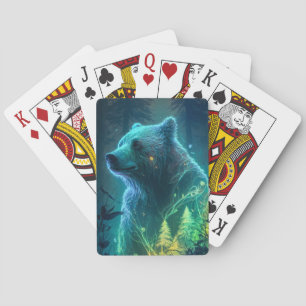 Jeu De Cartes Ours Gizzly Portrait animal Peinture Faune