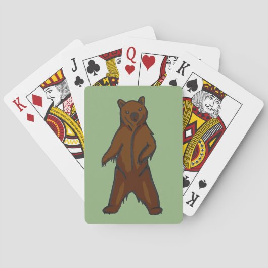 Jeu De Cartes Ours grizzli Brown à main (dos)