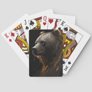 Jeu De Cartes Ours Grizzli Portrait Animal Nature Faune Art