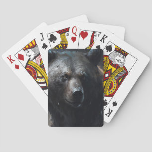 Jeu De Cartes Ours Grizzli Portrait Animal Nature Faune Art