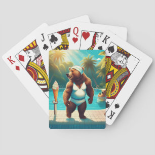 Jeu De Cartes Ours Grizzly À La Piscine