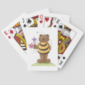 Jeu De Cartes Ours habillé en Bumblebee avec Fleurs (dos)