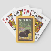 Jeu De Cartes Ours noir dans la forêt - Sitka, Alaska (dos)