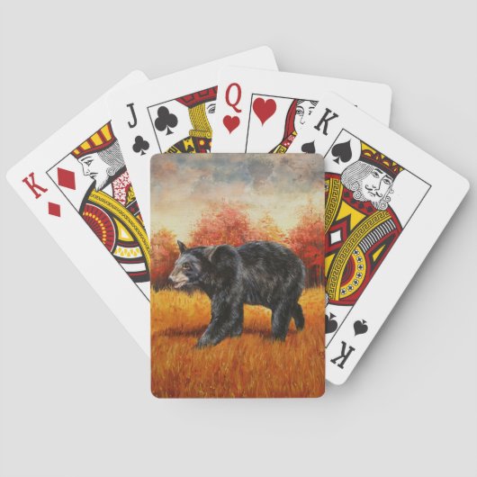 Jeu De Cartes Ours noir en forêt d'automne (dos)
