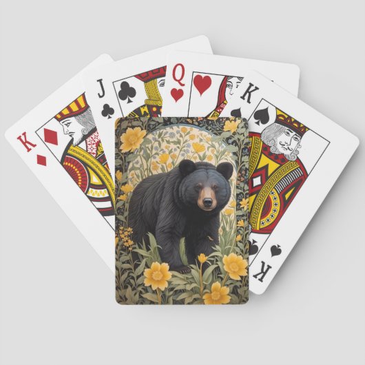 Jeu De Cartes Ours Noir Et Fleurs De Beurre Jaune (dos)