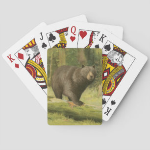 Jeu De Cartes Ours noir sur un tronc d'arbre