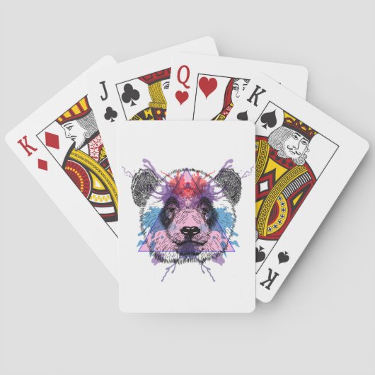 Jeu De Cartes Ours panda géométrique (dos)