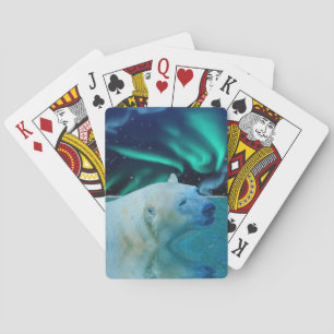Jeu De Cartes Ours polaire, aurores boréales Art Deck