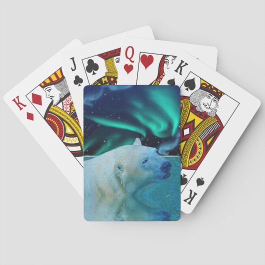 Jeu De Cartes Ours polaire, aurores boréales Art Deck (dos)