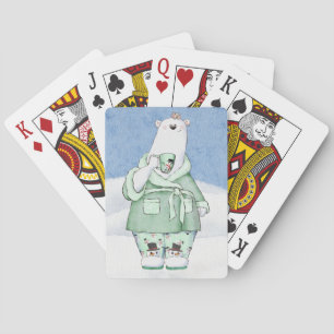 Jeu De Cartes Ours polaire de Noël en pyjama