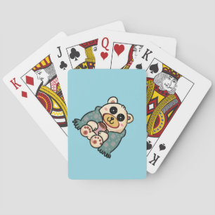 Jeu De Cartes Ours polaire personnalisé avec café   Art mignon d