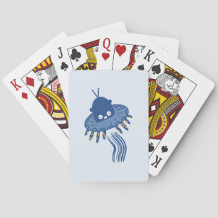 Jeu De Cartes OVNI octopique bleu Kawaii