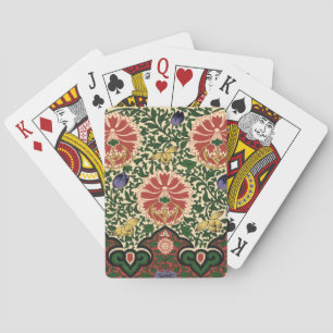 Jeu De Cartes Owen Jones Chinoiserie Rouge Lotus Floral Art Desi